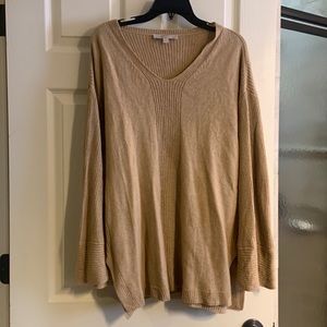 Loft tan v neck sweater